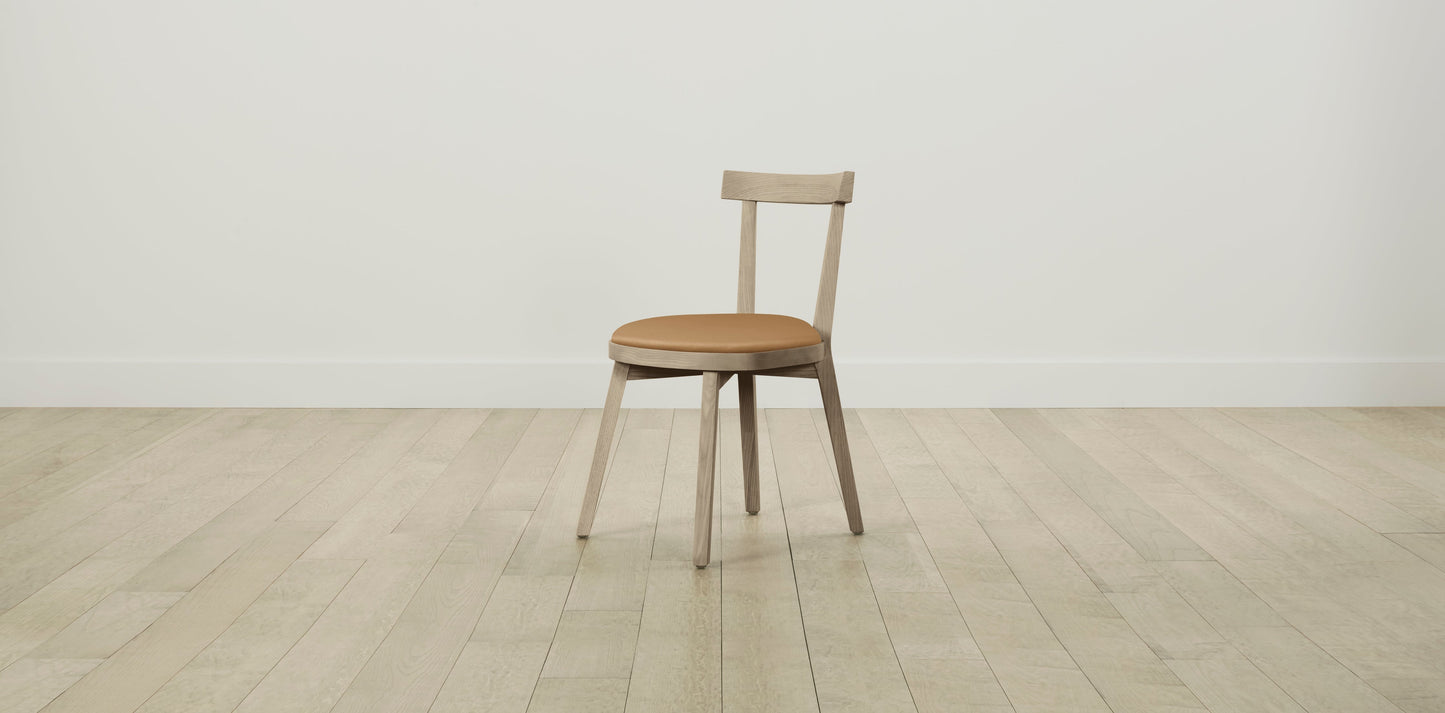 The Allen  - Pebbled Leather Latte Dining Chair