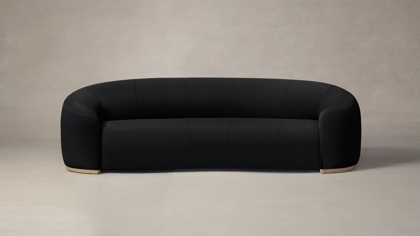 The Chelsea  - Pebbled Leather Ink Sofa