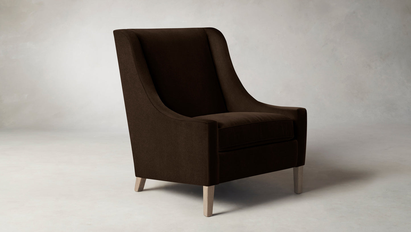 The Chrystie  - Mohair Chocolate Chair