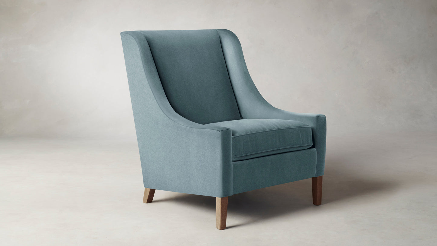 The Chrystie  - Mohair Slate Blue Chair