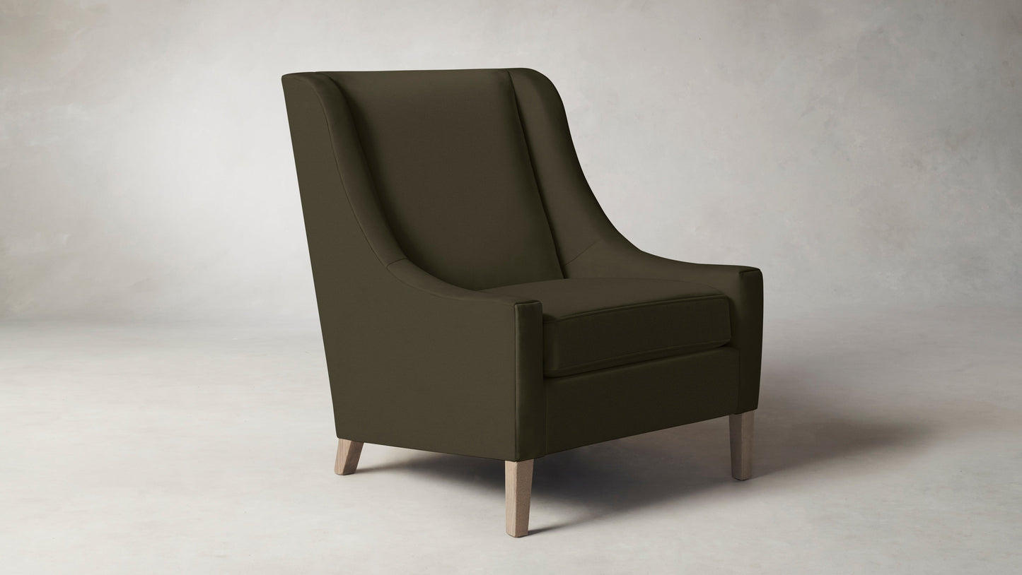 The Chrystie  - Pebbled Leather Truffle Chair