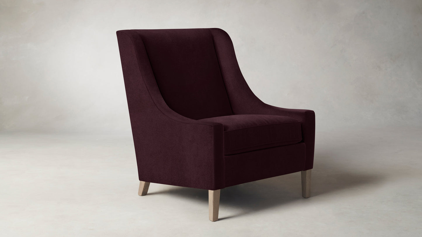 The Chrystie  - Performance Velvet Merlot Chair