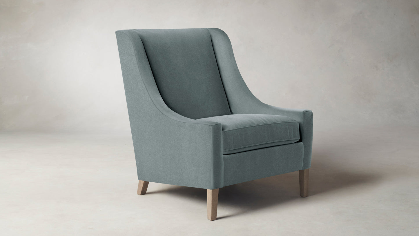 The Chrystie  - Performance Velvet Seafoam Chair