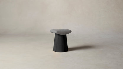 The Weston  - Nubuck Leather Asphalt Accent Stool