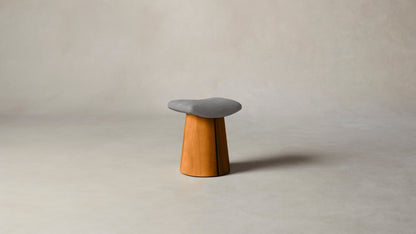 The Weston  - Nubuck Leather Asphalt Accent Stool