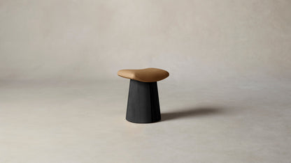 The Weston  - Pebbled Leather Latte Accent Stool