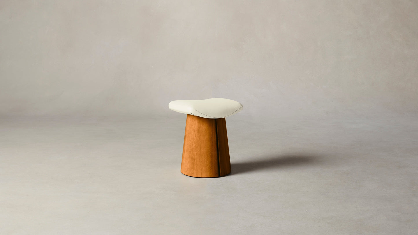 The Weston  - Pebbled Leather Swan Accent Stool