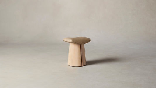 The Weston  - Tuscan Leather Camel Accent Stool