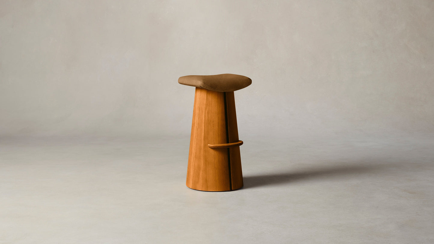 The Weston  - Nubuck Leather Saddle Bar and Counter Stool