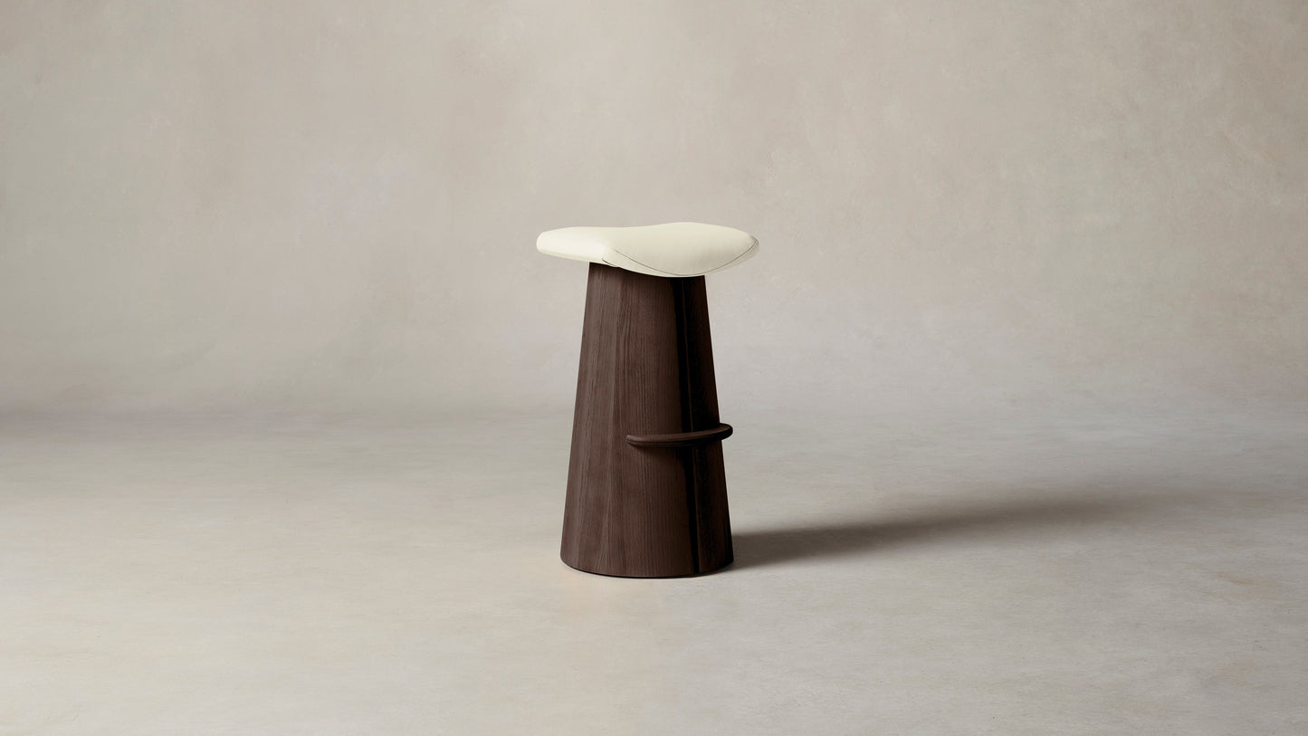 The Weston  - Pebbled Leather Swan Bar and Counter Stool