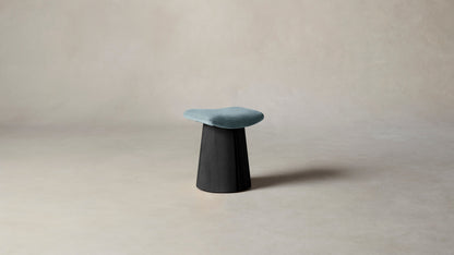 The Weston  - Mohair Slate Blue Stool