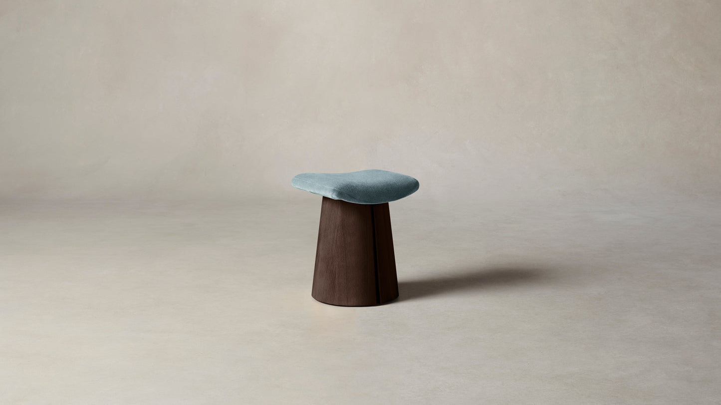 The Weston  - Mohair Slate Blue Stool