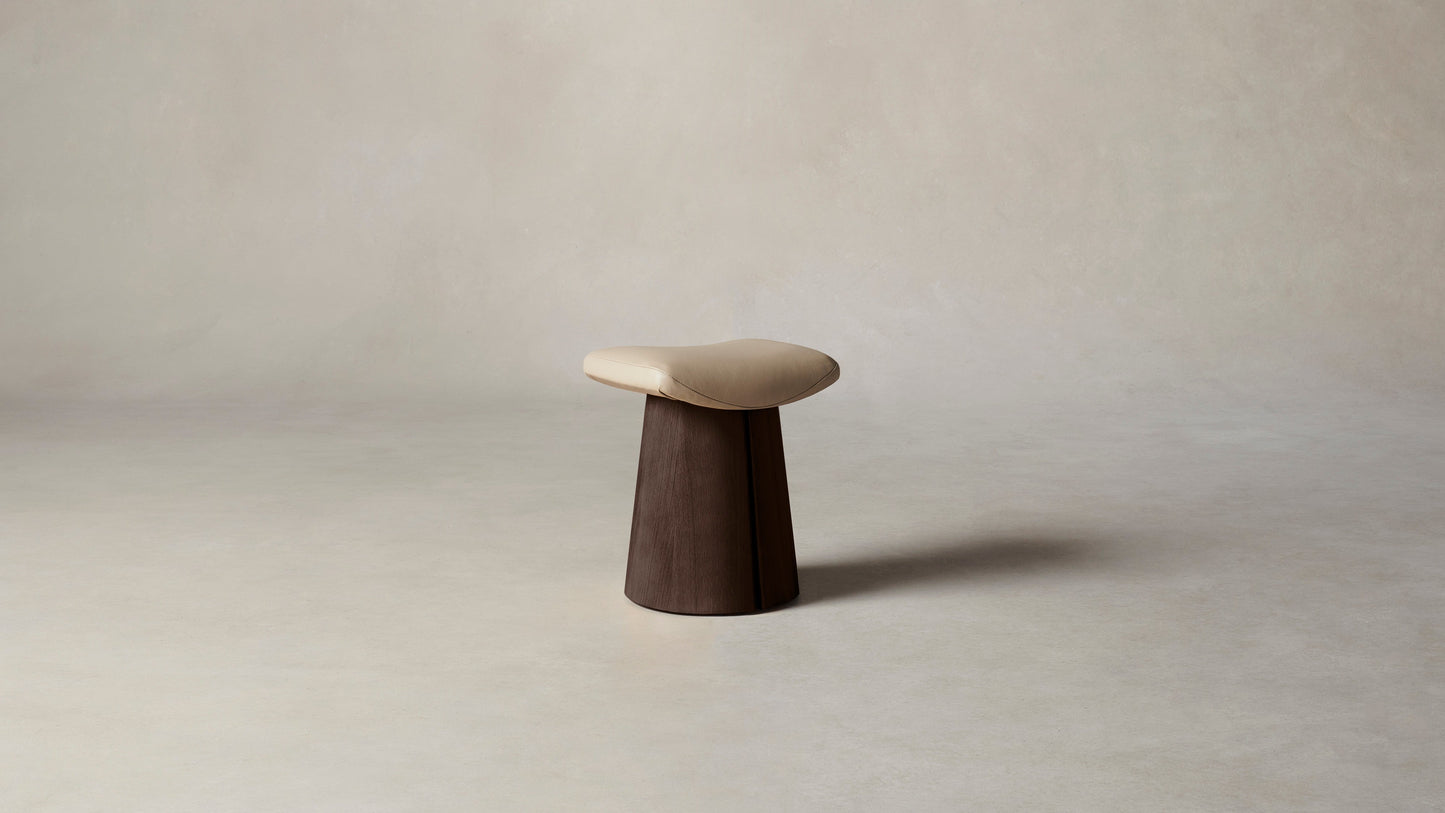 The Weston  - Pebbled Leather Stone Stool